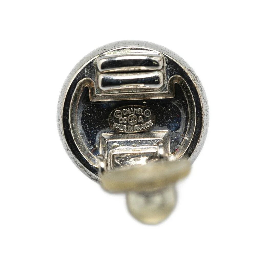 CHANEL Silver Logo Earrings